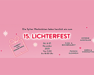 Einladung zum 15. Lichterfest mit Datum und Aktivitäten.